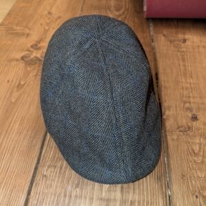 Boston Scally Stylish Gray and Blue Herringbone Cap